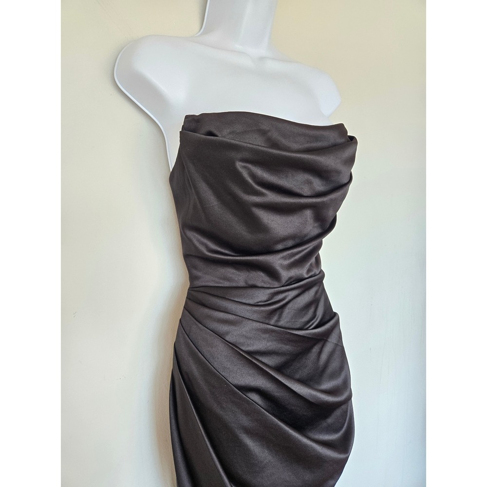 House of CB Adrienne Black Strapless Corset Maxi Dress M Formal Glam Wedding - Picture 4 of 14